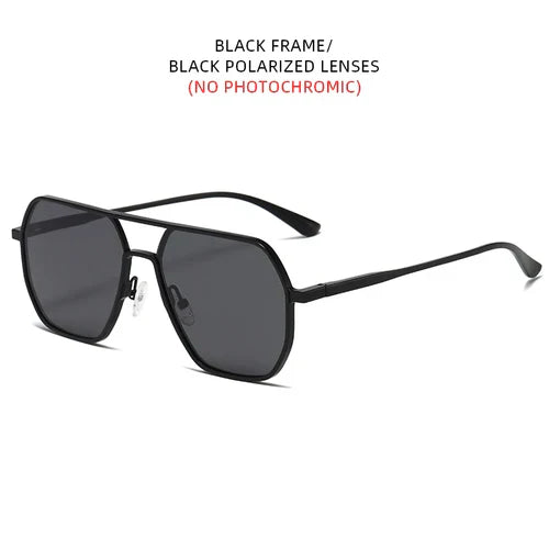 Luxury Metal Photochromic Sunglasses Men Women Fashion Polarized Sun