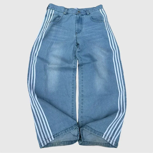 Y2K Baggy Jeans Harajuku vintage Striped Embroidered high quality