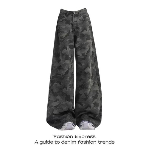 American Retro Multi Pocket Jeans High Waist And Slim Casual High