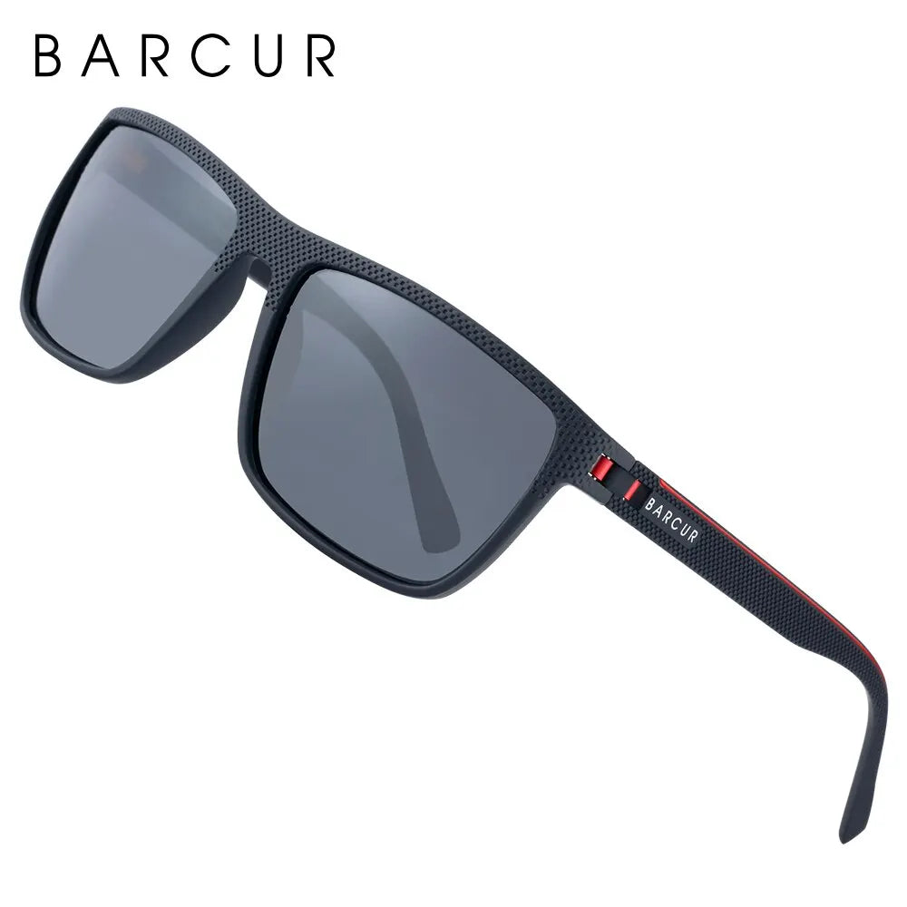 BARCUR Design TR90 Sunglasses Men Polarized Light Weight Sports Sun
