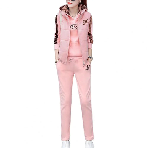 Fashion Warm Three Piece Set Women Outfit 2022 Fall Winter Thicken