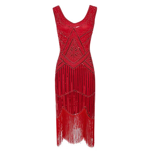 Women Party Dress 1920 s Great Gatsby Flapper Vestidos Sequin Bead