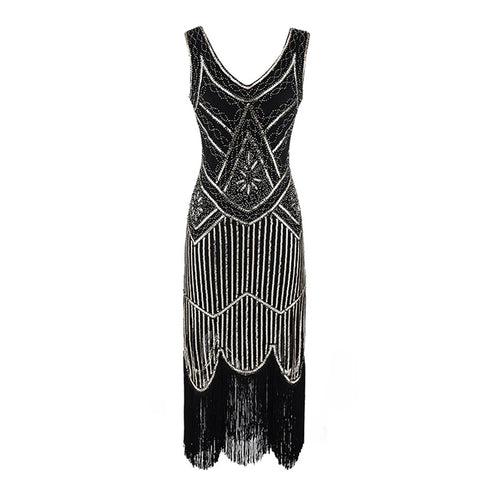 Women Party Dress 1920 s Great Gatsby Flapper Vestidos Sequin Bead