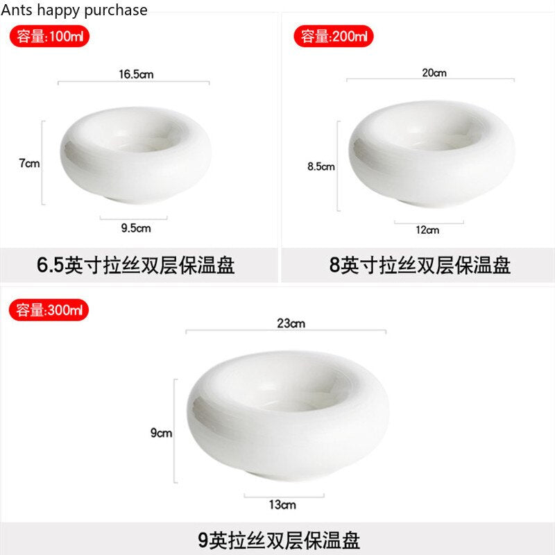White Ceramic Dinner Plate Restaurant Decoration Tableware Dishes
