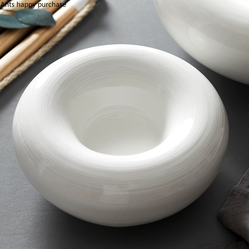 White Ceramic Dinner Plate Restaurant Decoration Tableware Dishes