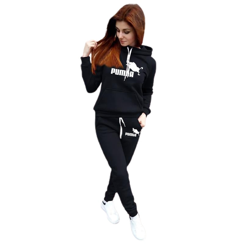 Woman Tracksuit Two Piece Set Winter Warm Hoodies+Pants Pullovers