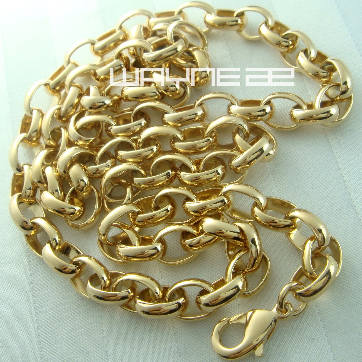 Men Women's Gold Filled Ring Link 2 choice Length Necklace Jewel n237