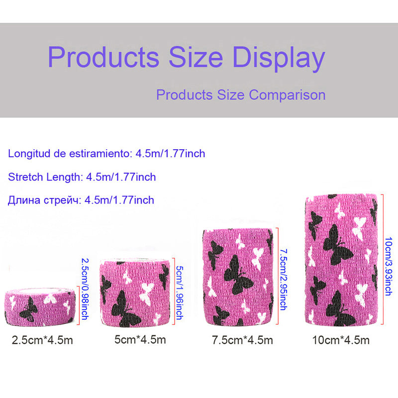 1 Pcs Printed Medical Self Adhesive Elastic Bandage 4.5m Colorful