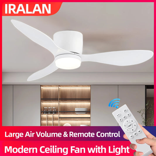 IRALAN Modern Ceiling Fan with LED Light DC motor Large Air Volume