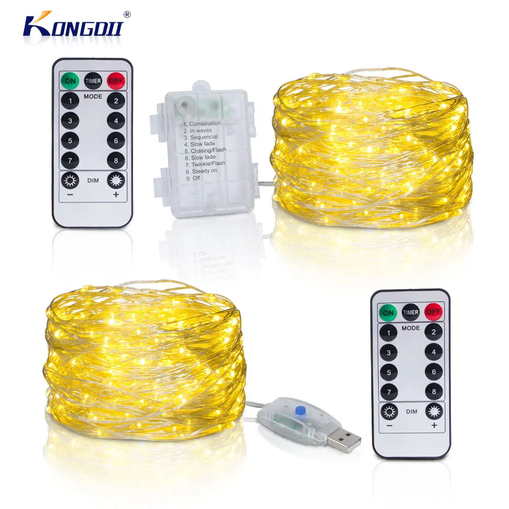 Led String Light Birthday Fairy Light USB/Battery Box Remote Garland