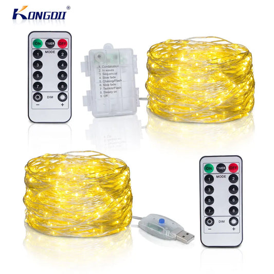 Led String Light Birthday Fairy Light USB/Battery Box Remote Garland