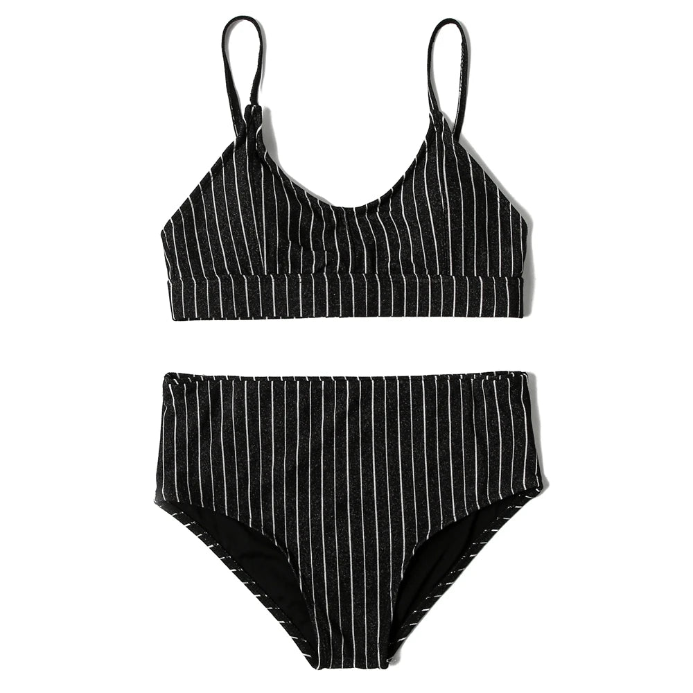 ZTVitality Shiny Striped Sexy Bikini 2022 New Arrival Straps Padded