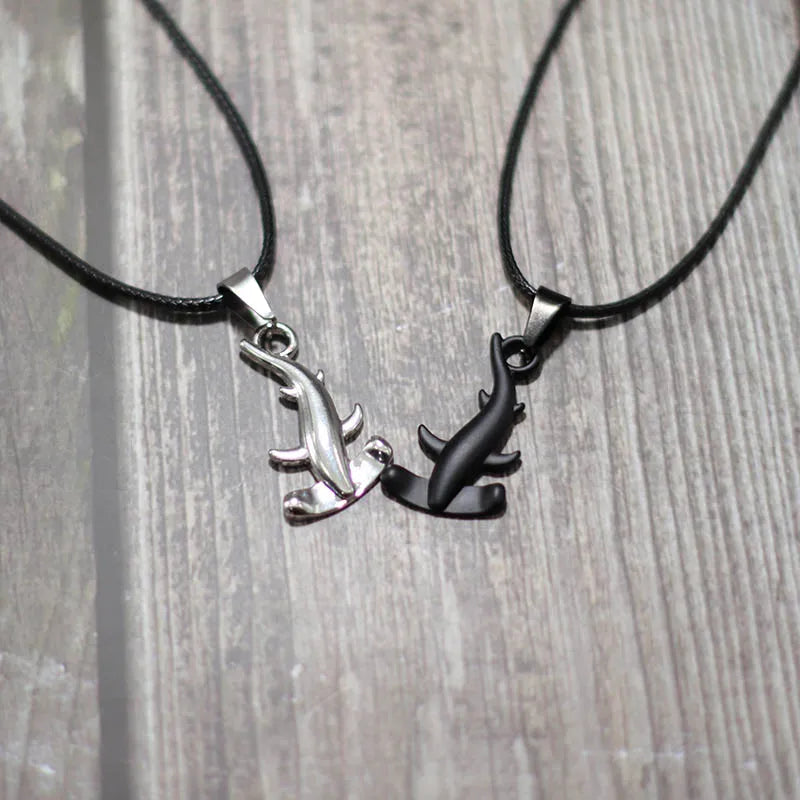 Bohemia Hammerhead Shark Necklace Handmade Braided Rope Animals