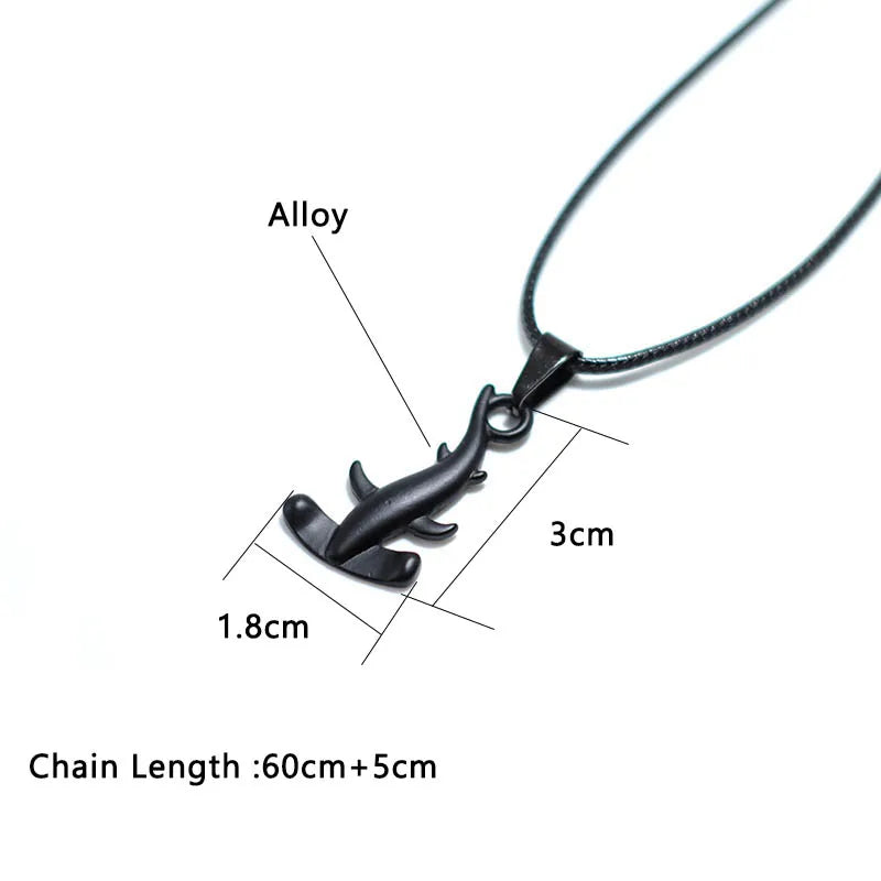 Bohemia Hammerhead Shark Necklace Handmade Braided Rope Animals