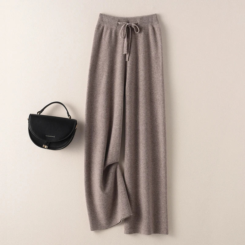 BELIARST Cashmere pants ladies high waist wide leg pants casual