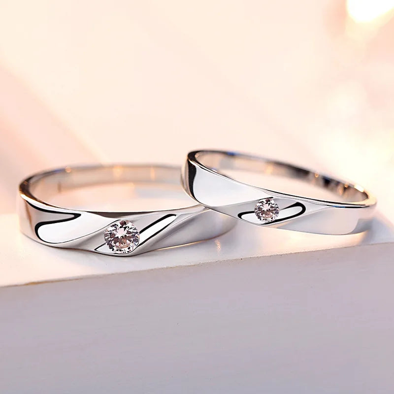 Fashion Pure 100% 925 Sterling Silver Rhodium  Pave Brilliant Zirconia Anniversary Ring  Wedding Jewelry For Woman Men  Lover