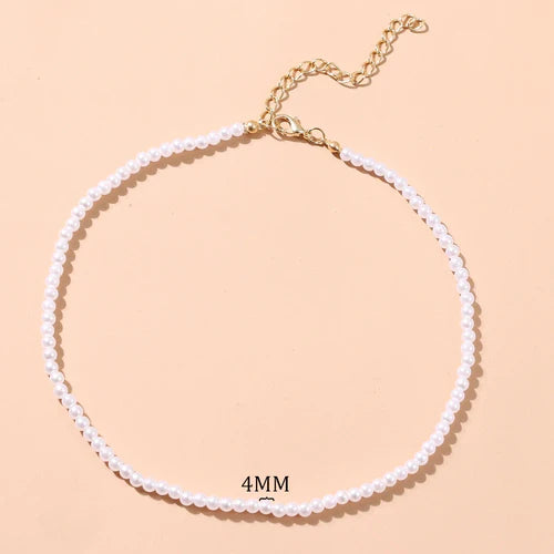 FNIO Pearl Chain Choker Necklace For Women Collar Goth Necklaces