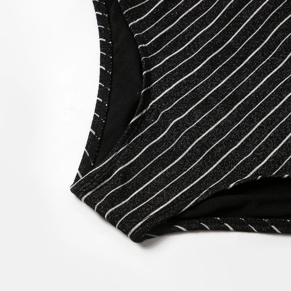 ZTVitality Shiny Striped Sexy Bikini 2022 New Arrival Straps Padded