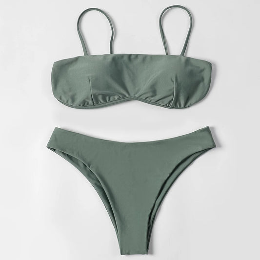 ZTVitality Solid Sexy Bikini 2022 New Arrival Padded Bra Mid Waist