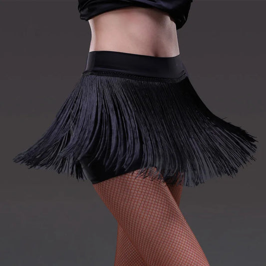 New Lady Latin Dance Skirt For Womens black tassel Styles Latin Dance