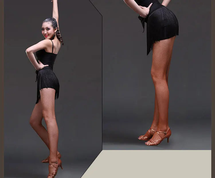 New Lady Latin Dance Skirt For Womens black tassel Styles Latin Dance