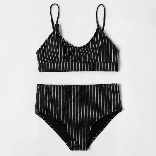 ZTVitality Shiny Striped Sexy Bikini 2022 New Arrival Straps Padded