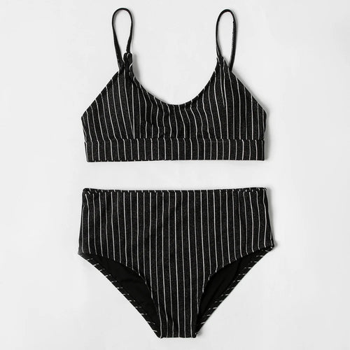 ZTVitality Shiny Striped Sexy Bikini 2022 New Arrival Straps Padded