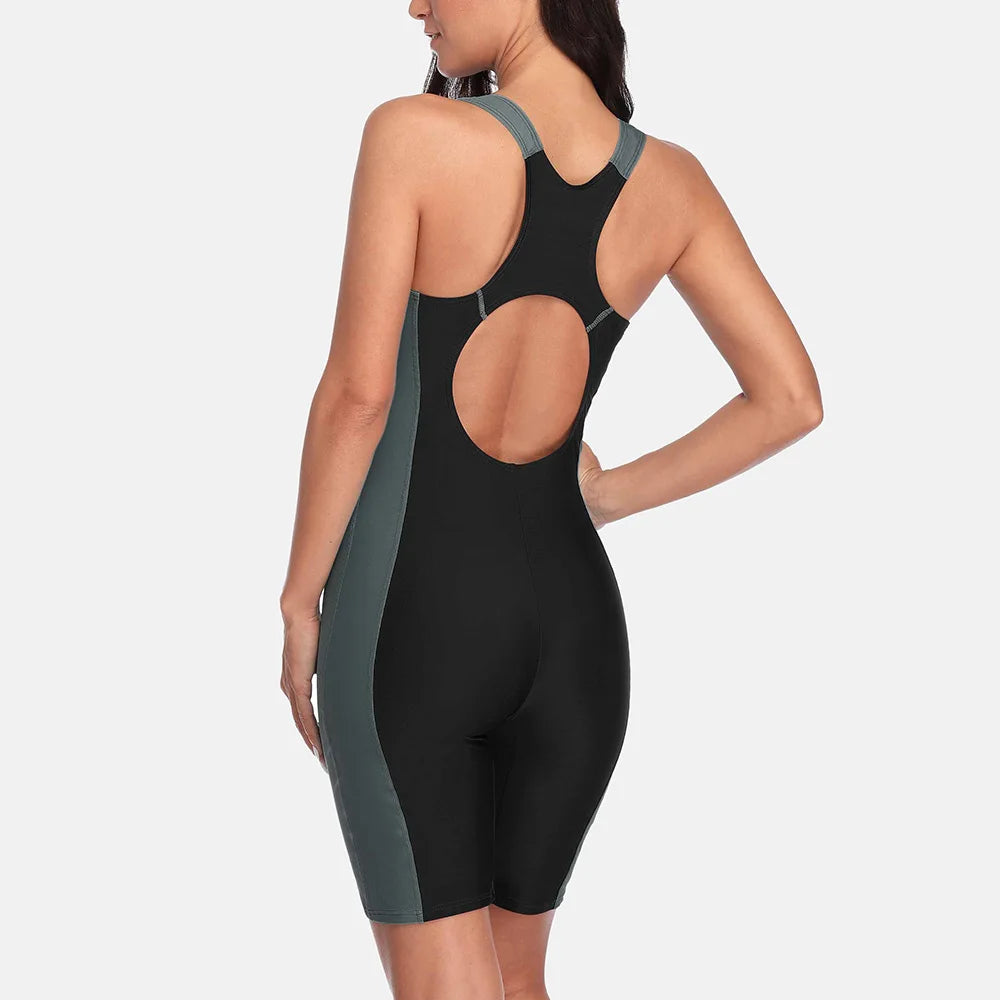 Attraco Women‘s One Piece Sports Swimwear Pro Sports Swimsuit Boyleg