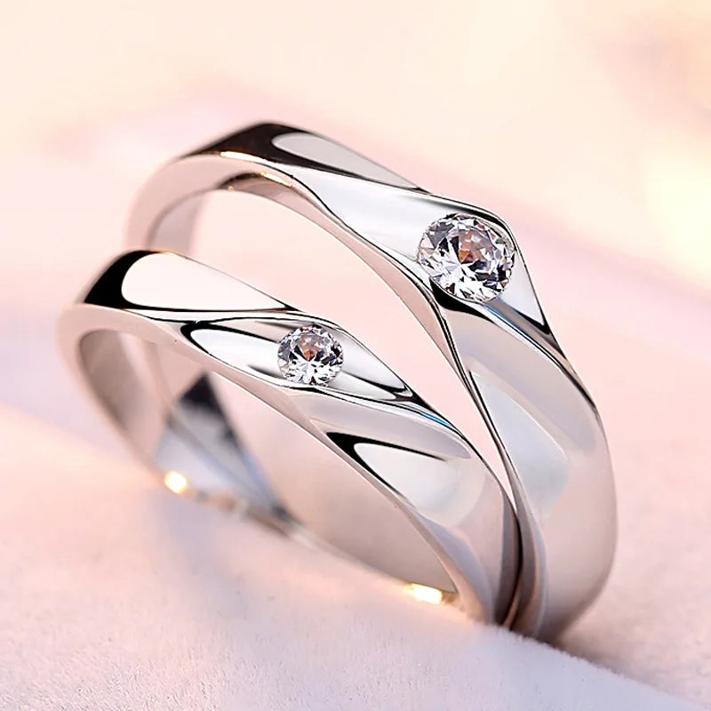 Fashion Pure 100% 925 Sterling Silver Rhodium  Pave Brilliant Zirconia Anniversary Ring  Wedding Jewelry For Woman Men  Lover