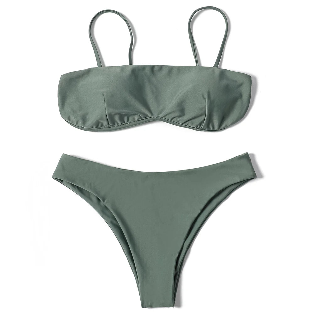 ZTVitality Solid Sexy Bikini 2022 New Arrival Padded Bra Mid Waist