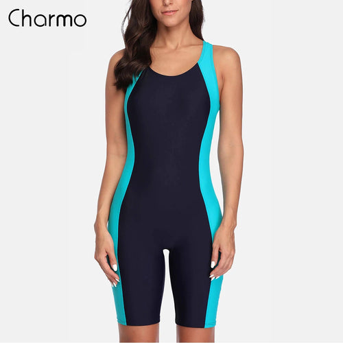 Charmo Women‘s One Piece Sports Swimwear Pro Sports Swimsuit Boyleg