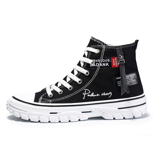 Men Shoes Vulcanize Canvas Shoes High Top Sneakers Casual Breathable