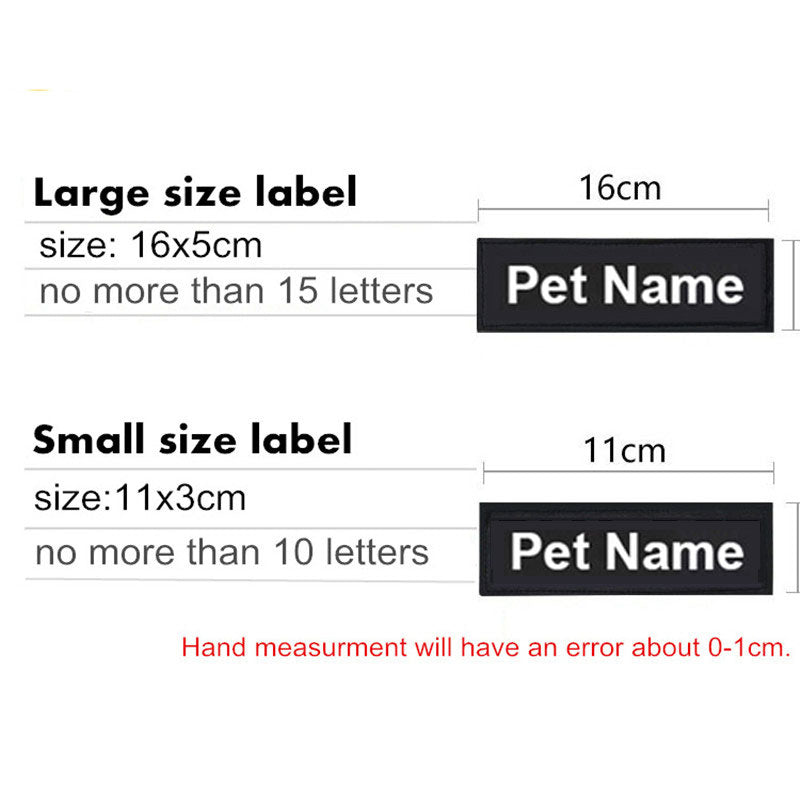 Personalized Pet Harness Collar Vest Dog's Name Labe Customized Dog