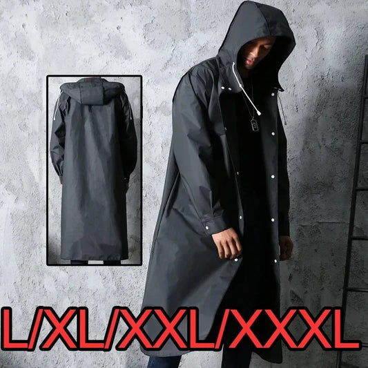 New Black Fashion Adult Waterproof Long Raincoat Ladies Men Raincoat