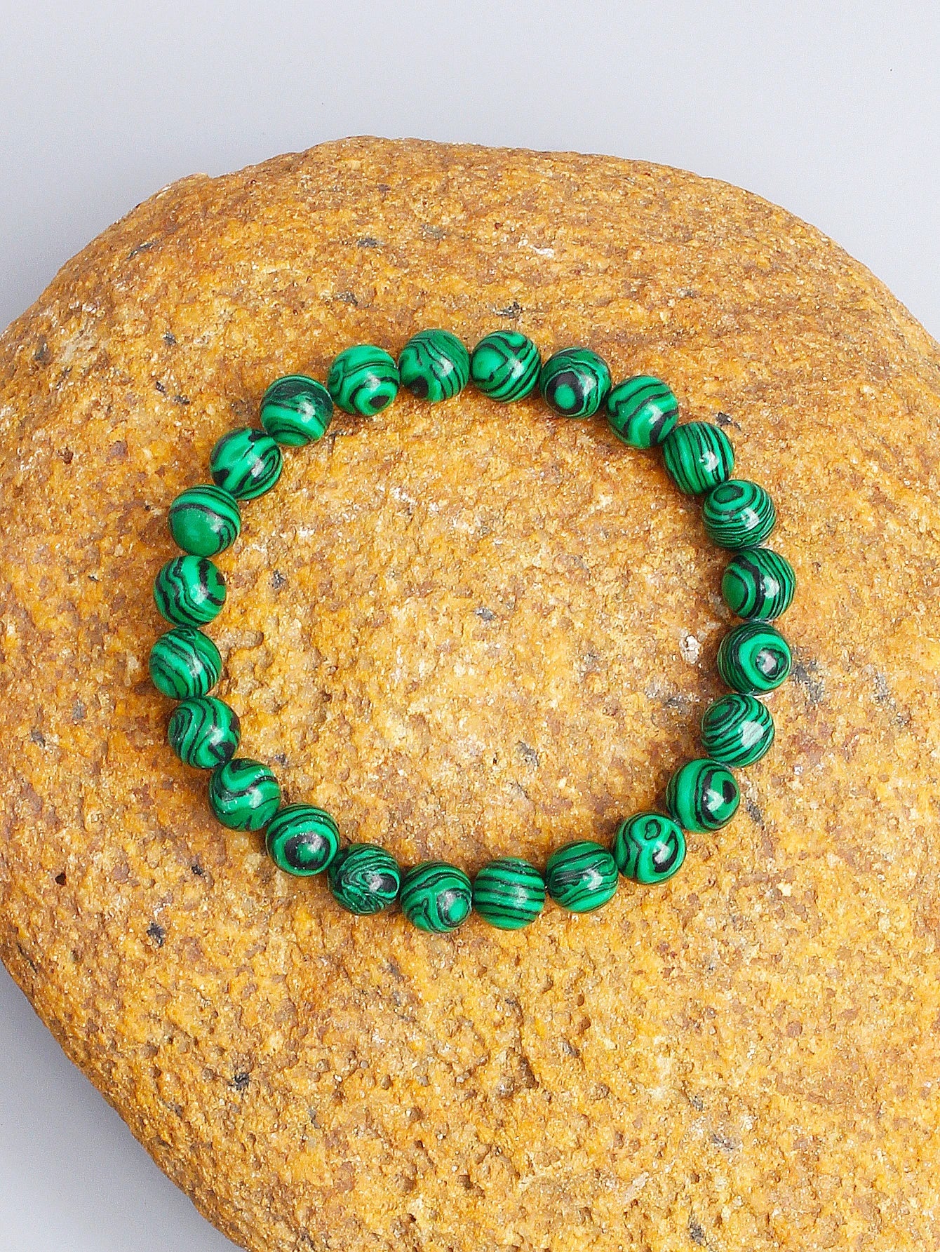 Natural Malachite Stone Beaded Bracelet for Healing Protection Positive Energy Spiritual Balance Yoga Meditation Chakra Jewelry
