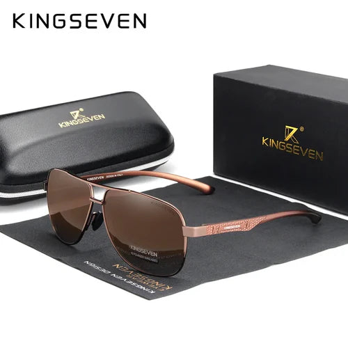 KINGSEVEN Polarized Aluminum Sunglasses Men UV400 HD Lens Pilot Eye