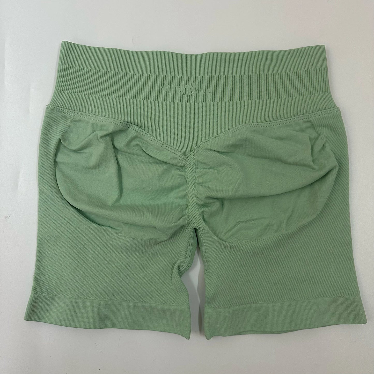 No Logo Yoga Shorts Low Ribbed Waist Band Yoga Shorts Seamless Scrunch Bum Workout Gym Shorts Booty Hight Stretch Running Shorts