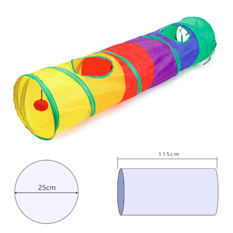 Hot Foldable Cat Tunnel Tube Interactive Fun Kitty Training Toy Boredom Buster for Puppy Kitten Pet Supplies Cat Accessory