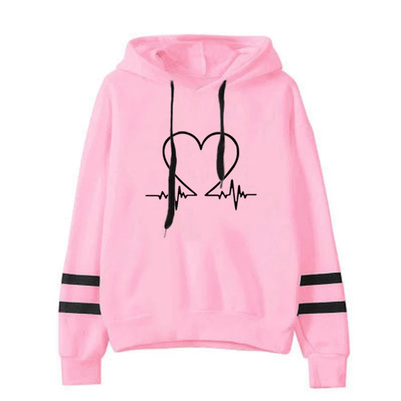 2025 Woman Clothing Style Hoodies Fashion Women's Sweatshirts Daily Pullovers Stripe Sports Printing Casual Jogging Versatile