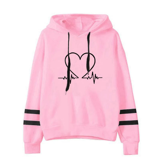 2025 Woman Clothing Style Hoodies Fashion Women's Sweatshirts Daily Pullovers Stripe Sports Printing Casual Jogging Versatile