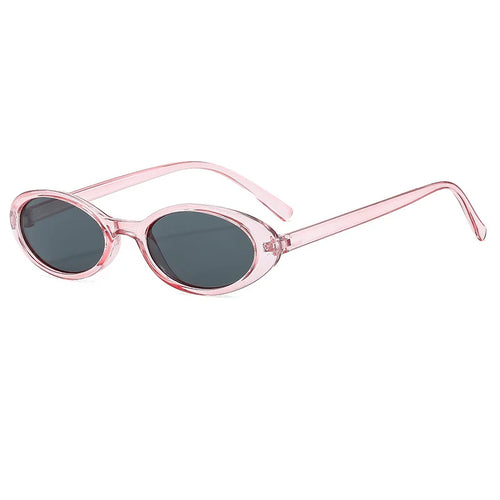 New Small Oval Sunglasses Women Men Trendy Vintage Hip Hop Cat Eye Sun