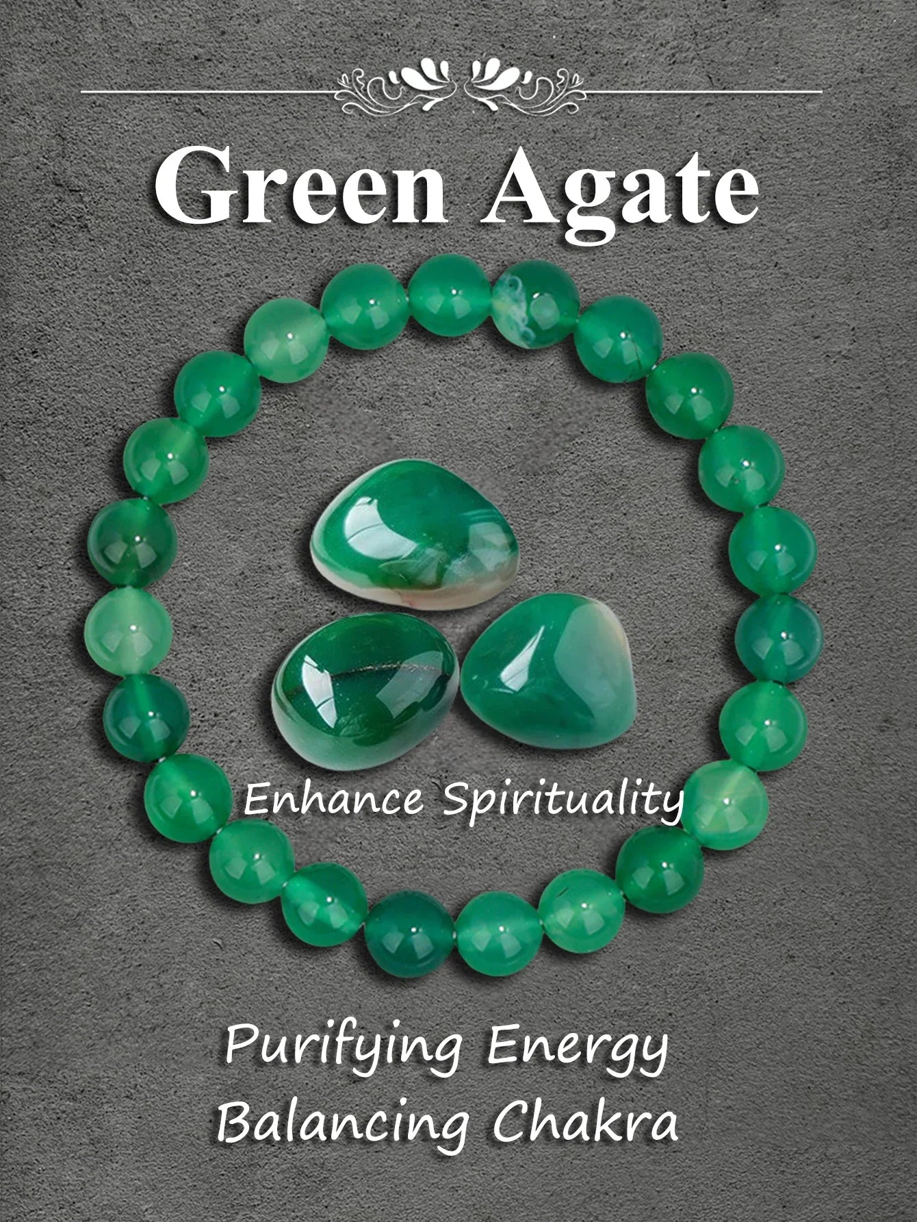 Natural Malachite Stone Beaded Bracelet for Healing Protection Positive Energy Spiritual Balance Yoga Meditation Chakra Jewelry