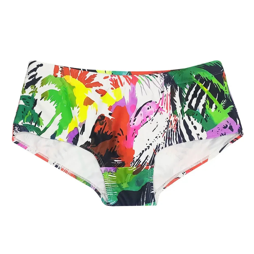 Men Swimwear Palm Multicolor Swimming Trunks Briefs Bikini Board Surf