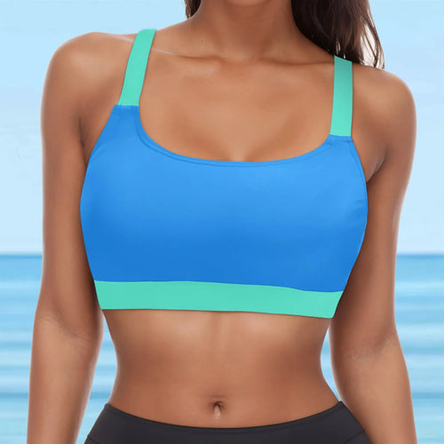 2024 Women’s Seamless Camo Swimwear Tops Fitness Breathable Push Up
