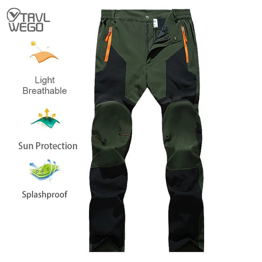 TRVLWEGO Men Summer Sports breathable Pants Hiking Trousers Camping