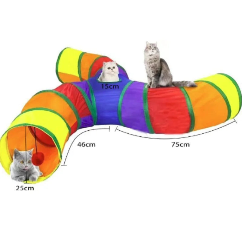 Hot Foldable Cat Tunnel Tube Interactive Fun Kitty Training Toy Boredom Buster for Puppy Kitten Pet Supplies Cat Accessory