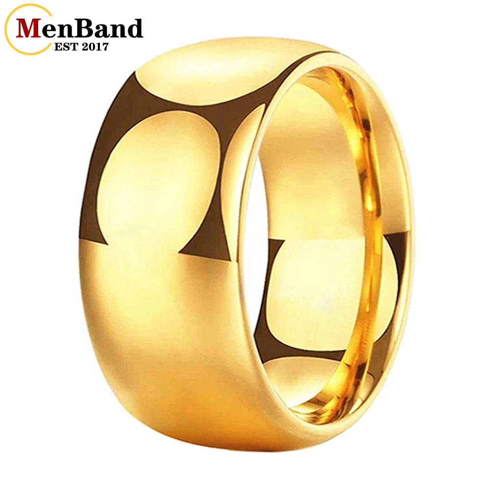 MenBand Classic 10mm Men Tungsten Rings Wedding Band Fashion Jewellery Dome High Polishing Comfort Fit 7-15