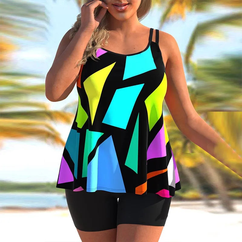 Tankini Plus Size Swimwear Women 2024 Bikini Set Woman Swimsuit