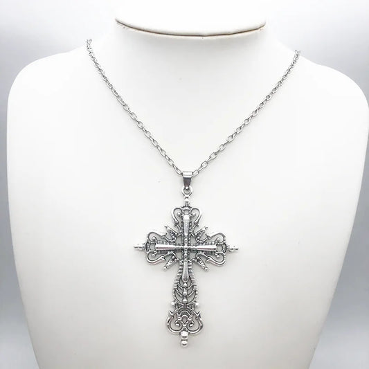 Gothic Dark Style Cross Pendant Necklace Rock Punk Goth Fashion