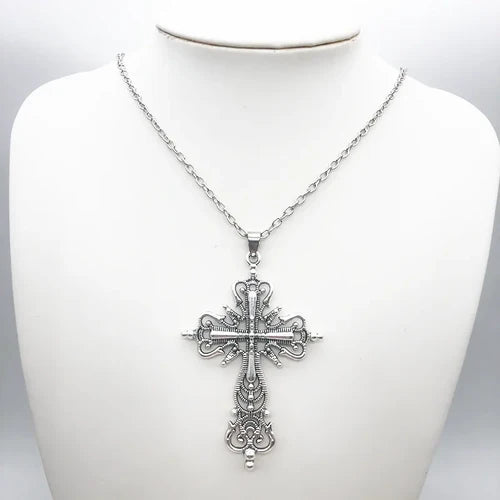 Gothic Dark Style Cross Pendant Necklace Rock Punk Goth Fashion